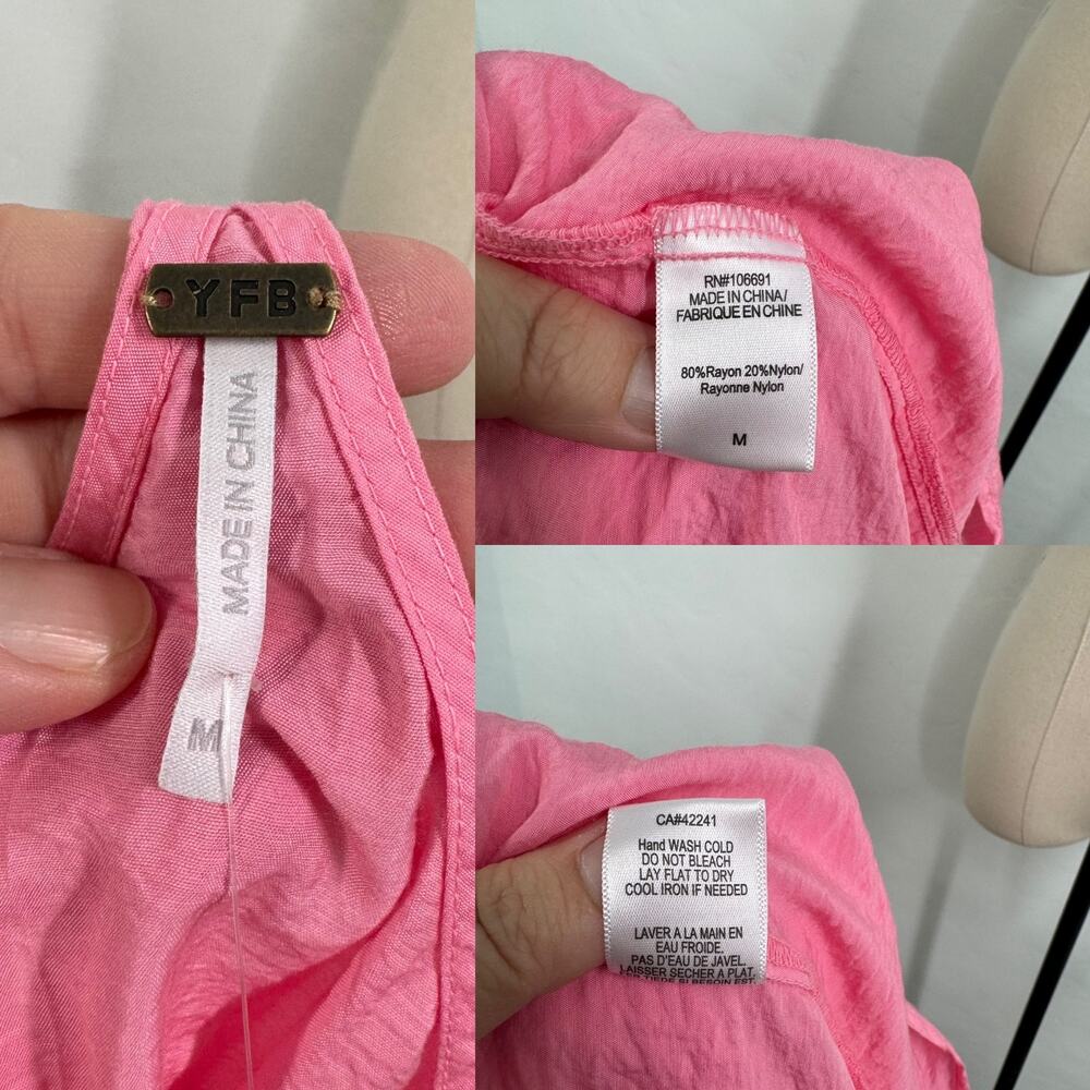 NWT Young Fabulous & Broke Siren Slip Dress Pink Boho Beach Wedding Guest Size M - Picture 13 of 16